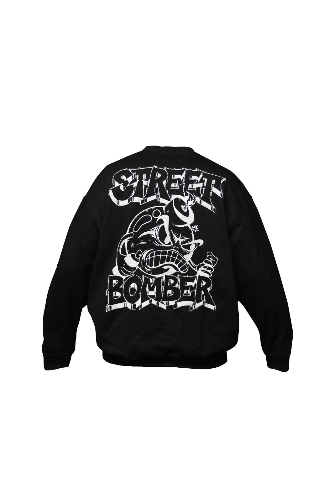 STREET BOMBER black crewneck sweatshirt